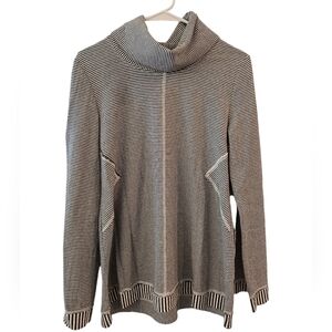 ANTHROPOLOGIE MAEVE TAL STRIPED COWL NECK TUNIC. SIZE MEDIUM.